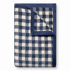 Navy Gingham Dog Blanket