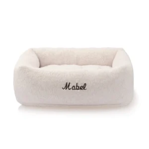 Ivory Recycled Sherpa Bolster Dog Bed
